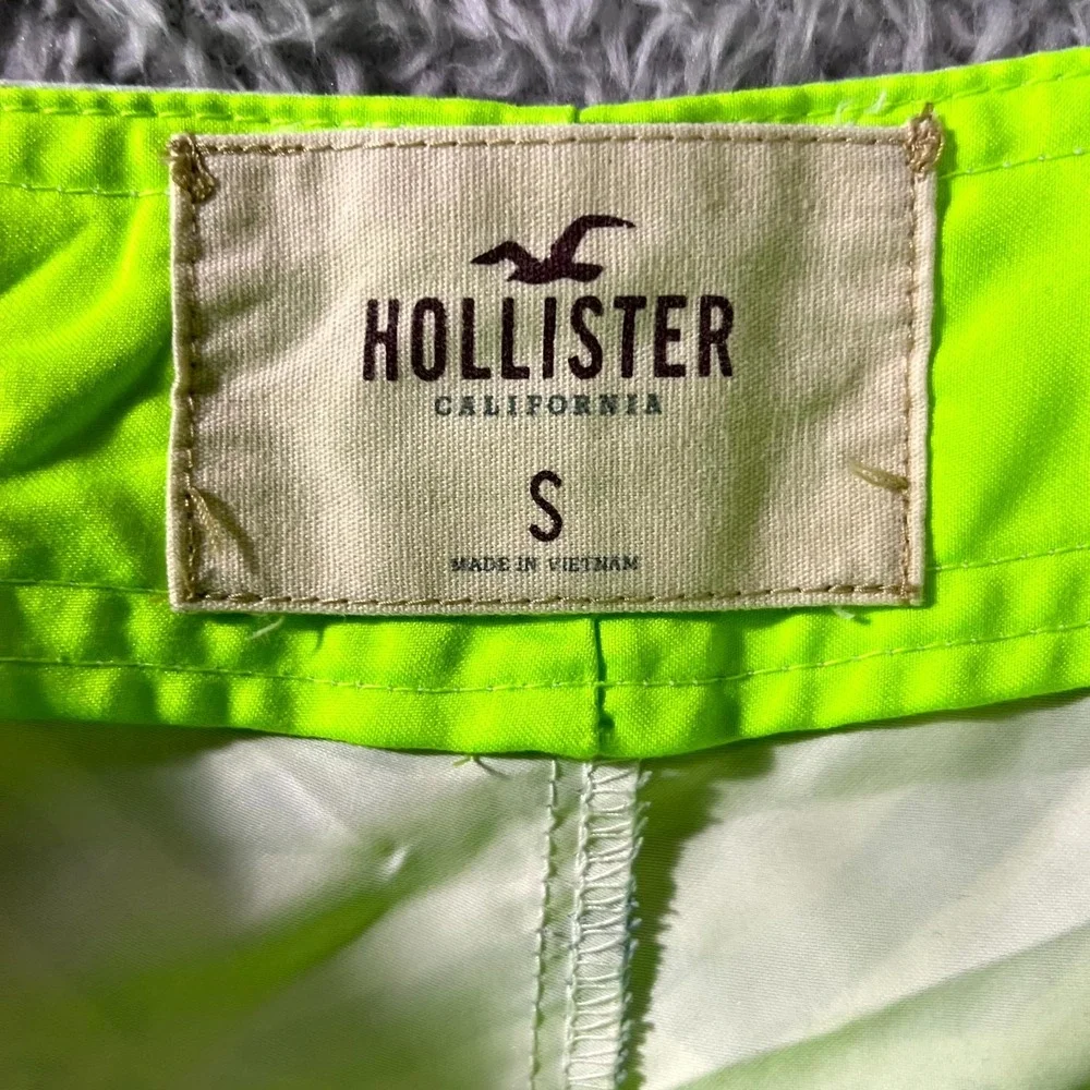 Hollister California Board Shorts Mens Small Blue White Geometric Print Swimwear